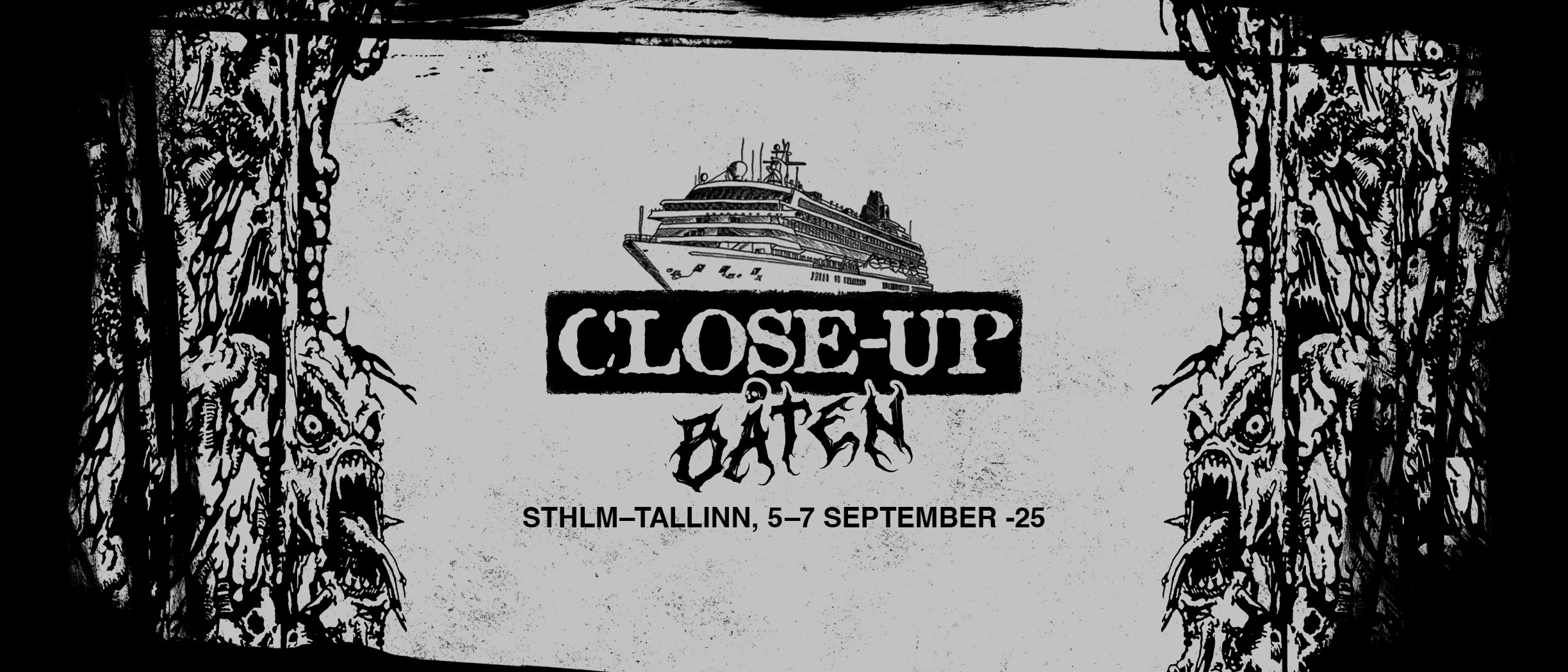 Close-Up Båten Metalkryssning ombord på Baltic Queen